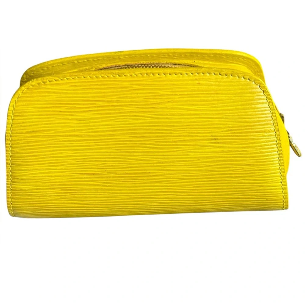 Vintage LOUIS VUITTON Epi Dauphine PM Pouch Yellow-READ